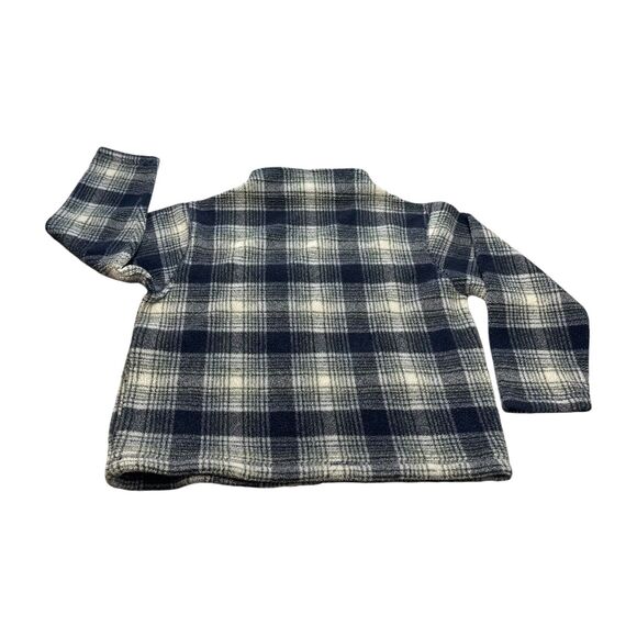 Liz Claiborne Sweater Women's Medium Black Green Plaid Polyester Drawstring Hem - Picture 3 of 8